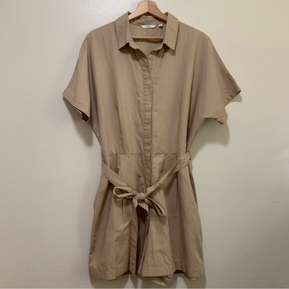 Uniqlo tan linen blend romper play suit size xl - Picture 1 of 8